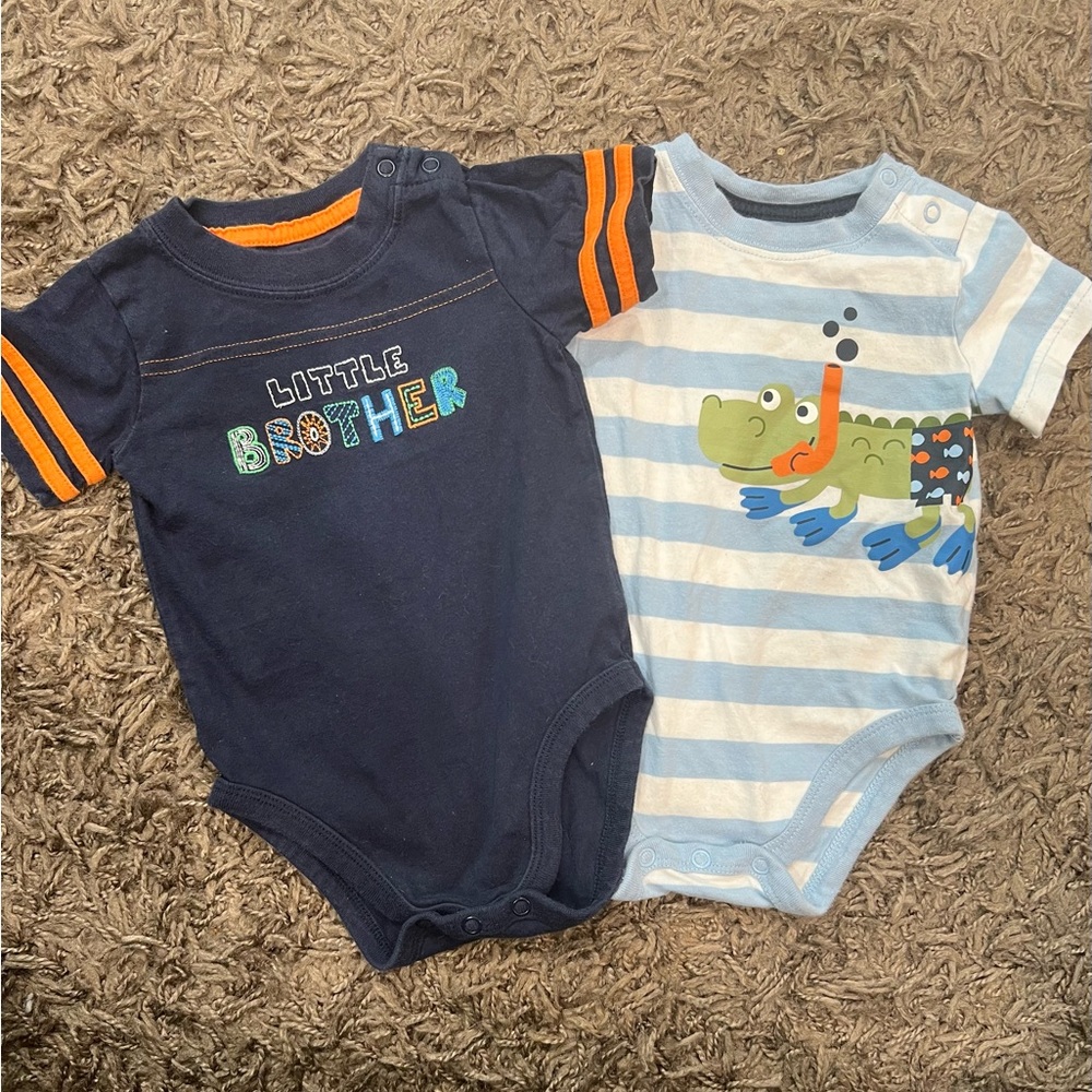 2-Pack Jumping Bean Boys Onesies 6-9m